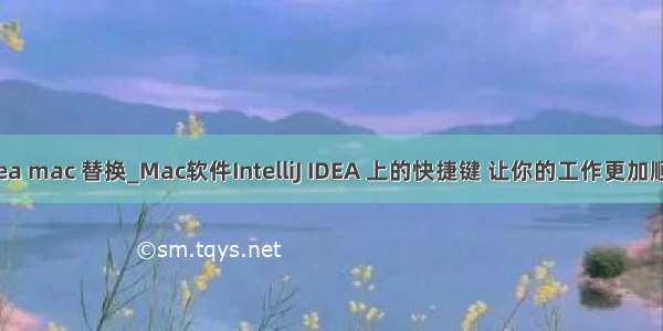 idea mac 替换_Mac软件IntelliJ IDEA 上的快捷键 让你的工作更加顺畅