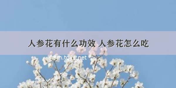 人参花有什么功效 人参花怎么吃