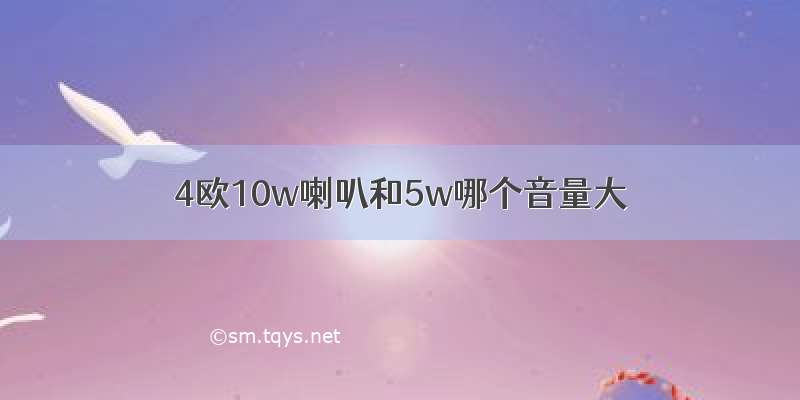 4欧10w喇叭和5w哪个音量大