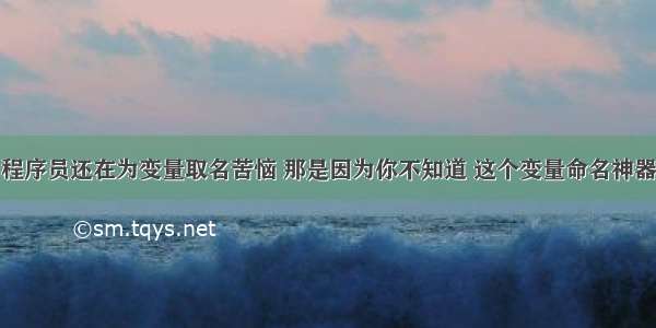 程序员还在为变量取名苦恼 那是因为你不知道 这个变量命名神器