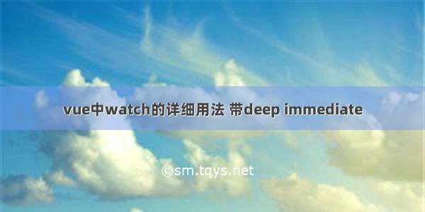 vue中watch的详细用法 带deep immediate