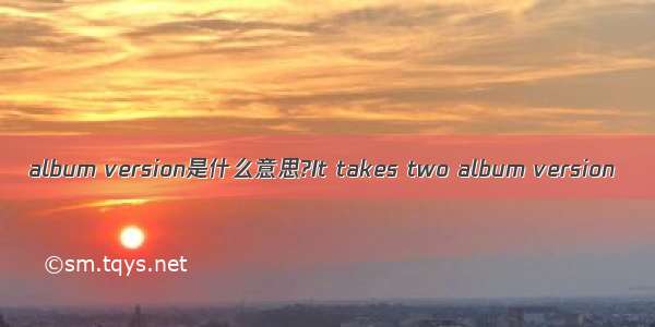 album version是什么意思?It takes two album version