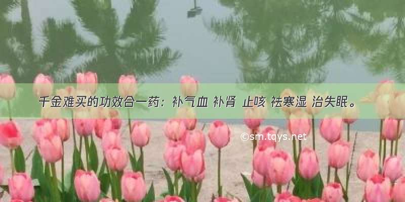 千金难买的功效合一药：补气血 补肾 止咳 祛寒湿 治失眠。