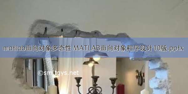 matlab面向对象多态性 MATLAB面向对象程序设计10版.pptx