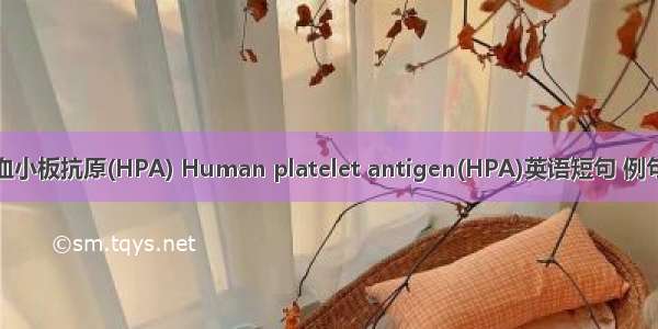 人类血小板抗原(HPA) Human platelet antigen(HPA)英语短句 例句大全