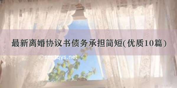 最新离婚协议书债务承担简短(优质10篇)