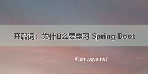 开篇词：为什什么要学习 Spring Boot