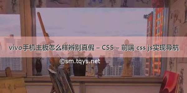 vivo手机主板怎么样辨别真假 – CSS – 前端 css js实现导航