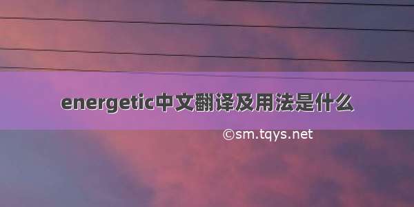 energetic中文翻译及用法是什么