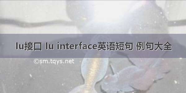 Iu接口 Iu interface英语短句 例句大全