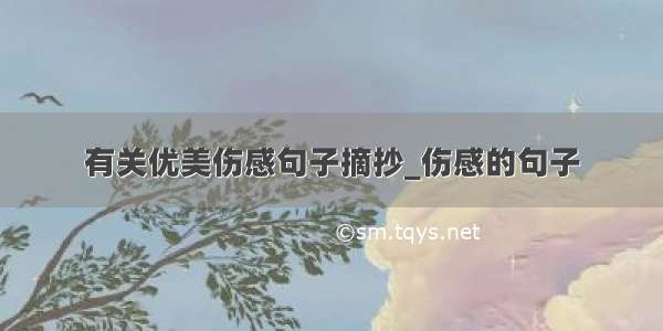 有关优美伤感句子摘抄_伤感的句子