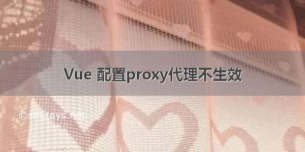 Vue 配置proxy代理不生效