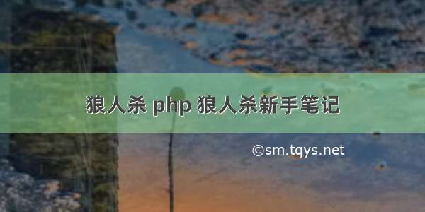 狼人杀 php 狼人杀新手笔记