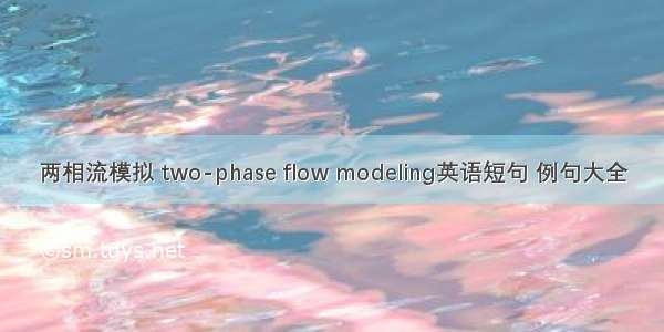 两相流模拟 two-phase flow modeling英语短句 例句大全