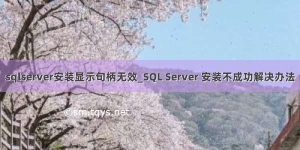 sqlserver安装显示句柄无效_SQL Server 安装不成功解决办法