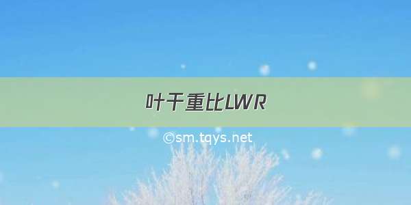 叶干重比LWR