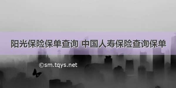 阳光保险保单查询 中国人寿保险查询保单