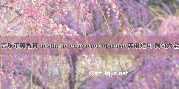 音乐审美教育 aesthetic education of music英语短句 例句大全