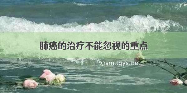 肺癌的治疗不能忽视的重点