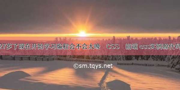 27岁了现在开始学习编程会不会太晚 – CSS – 前端 css实例源代码