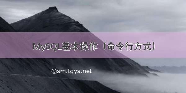 MySQL基本操作（命令行方式）