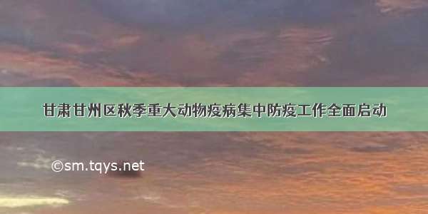 甘肃甘州区秋季重大动物疫病集中防疫工作全面启动