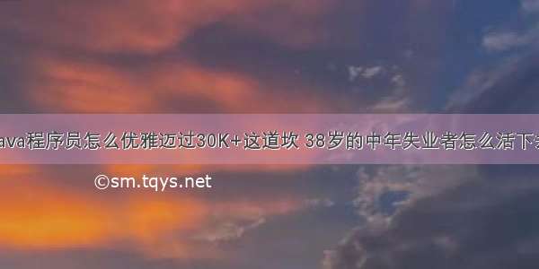 Java程序员怎么优雅迈过30K+这道坎 38岁的中年失业者怎么活下去