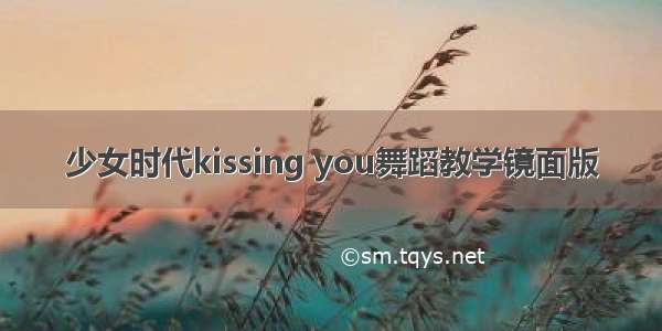 少女时代kissing you舞蹈教学镜面版