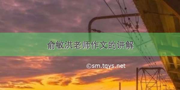 俞敏洪老师作文的讲解