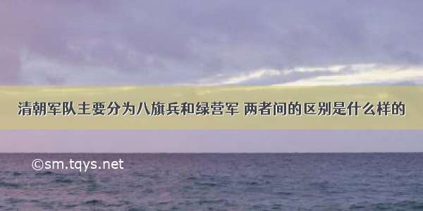 清朝军队主要分为八旗兵和绿营军 两者间的区别是什么样的