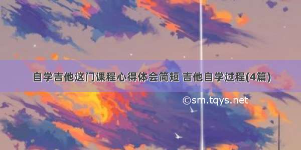 自学吉他这门课程心得体会简短 吉他自学过程(4篇)