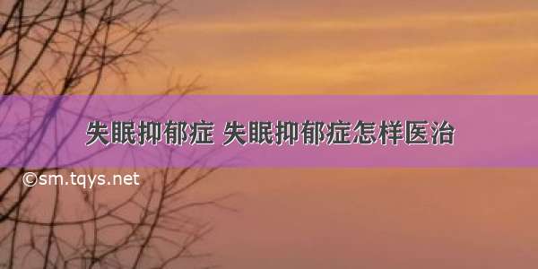 失眠抑郁症 失眠抑郁症怎样医治