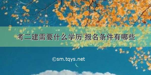 考二建需要什么学历 报名条件有哪些