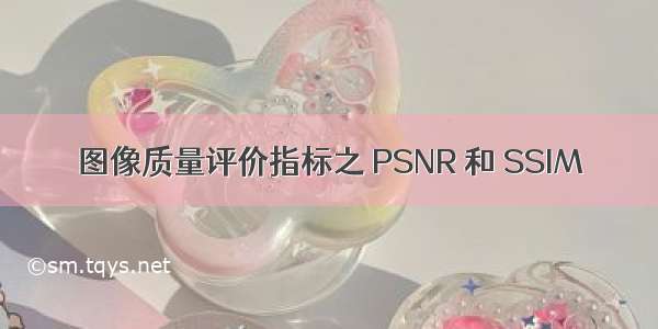 图像质量评价指标之 PSNR 和 SSIM
