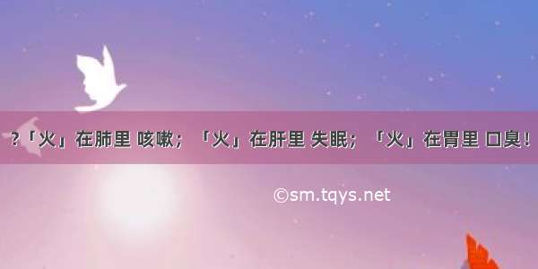 ?「火」在肺里 咳嗽；「火」在肝里 失眠；「火」在胃里 口臭！