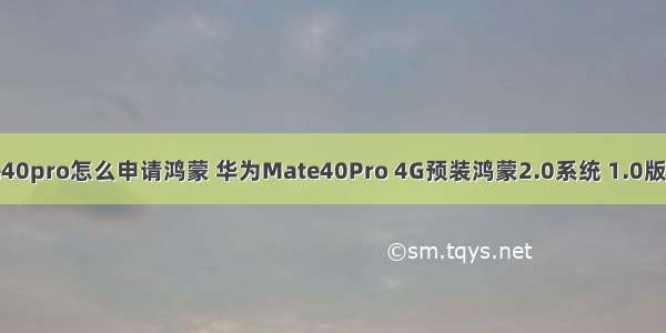 华为mate40pro怎么申请鸿蒙 华为Mate40Pro 4G预装鸿蒙2.0系统 1.0版本哪去了？