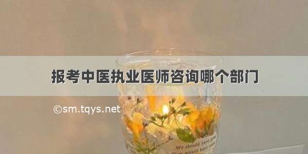 报考中医执业医师咨询哪个部门