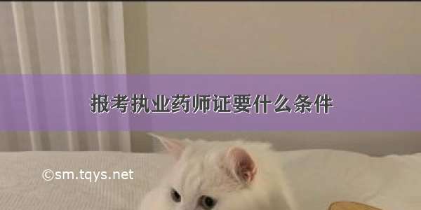 报考执业药师证要什么条件