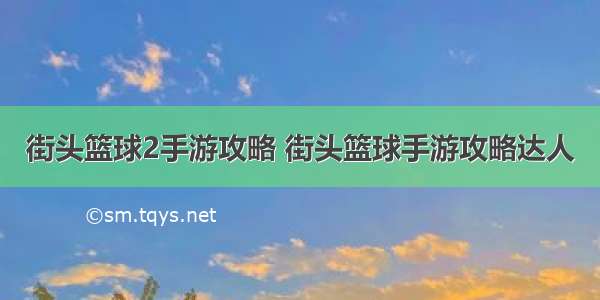 街头篮球2手游攻略 街头篮球手游攻略达人