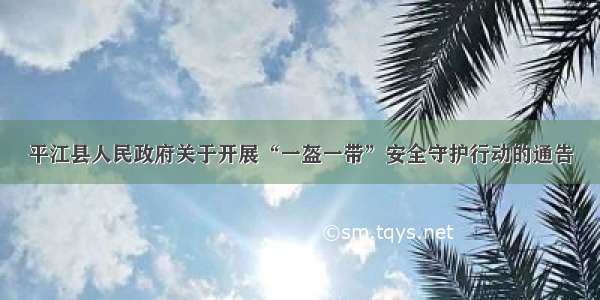 平江县人民政府关于开展“一盔一带”安全守护行动的通告