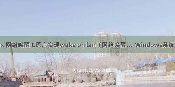 嵌入式linux 网络唤醒 C语言实现wake on lan（网络唤醒...-Windows系统下用命令行