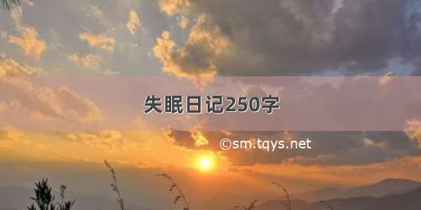 失眠日记250字