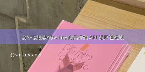 苏宁易购获得suning商品详情 API 返回值说明