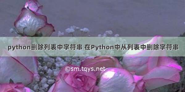 python删除列表中字符串 在Python中从列表中删除字符串