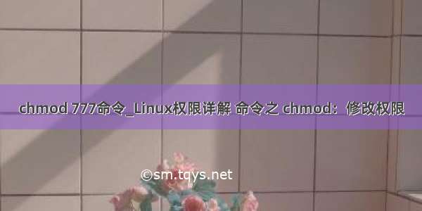 chmod 777命令_Linux权限详解 命令之 chmod：修改权限