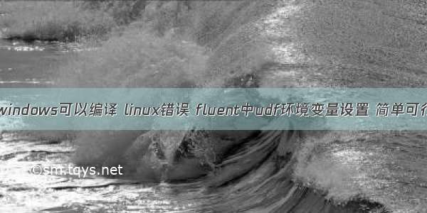 fluent的udf在windows可以编译 linux错误 fluent中udf环境变量设置 简单可行！已试过！...