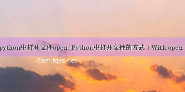 python中打开文件open_Python中打开文件的方式（With open）