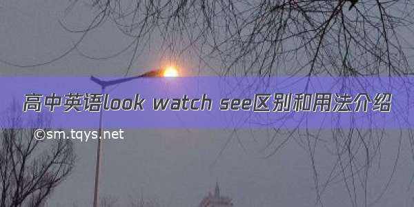 高中英语look watch see区别和用法介绍