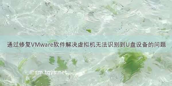 通过修复VMware软件解决虚拟机无法识别到U盘设备的问题