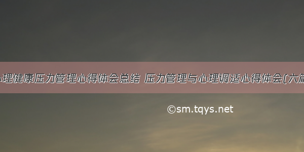 心理健康压力管理心得体会总结 压力管理与心理调适心得体会(六篇)